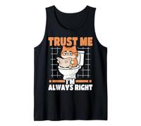 Trust Me I'm Always Right Nerdy Cat On Toilet Tank Top
