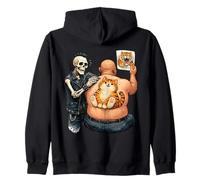 Trust Me I'm an Artist Skeleton Ginger Cat Meme Funny Tattoo Zip Hoodie