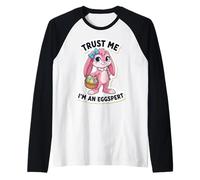 Trust Me I'm an Eggspert Funny Easter Bunny Rabbit Girls Egg Raglan Baseball Tee