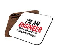 Trust Me Im An Engineer, Engineer Gift, Drinks Coffee-Tea Coaster. (Square Coaster MDF)