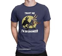 Trust Me Im an Engineer Tshirt for Men Cotton Vintage Tee Shirt Round Neck Engineering Tees Harajuku Clothes Plus Size Dark Blue