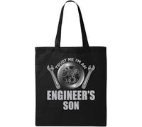Trust Me I'm an Engineer's Son Natural Ecological Cotton Tote Bag Black