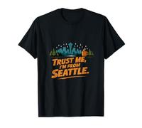 Trust Me I'm from Seattle Coffee Skyline Design T-Shirt