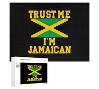 Trust Me I'm Jamaican Funny Wooden Puzzle Adults Difficult Jigsaw Puzzles with Storage Box for Family Game Birthday Gift