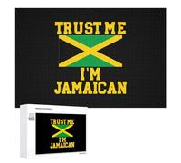 Trust Me I'm Jamaican Funny Wooden Puzzle Adults Difficult Jigsaw Puzzles with Storage Box for Family Game Birthday Gift