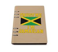 Trust Me I'm Jamaican Leather A5 Binder Notebook Refillable Travel Journal with 90 Sheets Personal Planner for Women Men