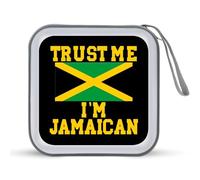 Trust Me I'm Jamaican Portable CD Case Holder 40 Capacity Travel DVD Wallet Hard Plastic Zipper Storage for Car Home Travel