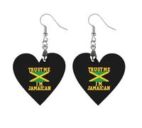 Trust Me I'm Jamaican Printed Wooden Earrings Pendants Lightweight Dangle Drop Earring Charms Gifts for Women