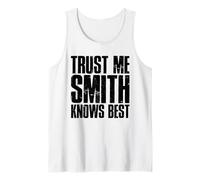 Trust Me Smith Knows Best Bold Distressed Text Design Tank Top