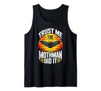Trust Me The Mothman Did It Cryptid Retro Sunset Tank Top