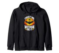 Trust Me The Mothman Did It Cryptid Retro Sunset Zip Hoodie