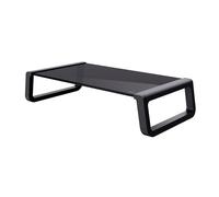 Trust Monta Monitor Stand 41x22x10cm Tempered Glass Screen Riser, Black | Universal Shelf Organizer, Ergonomic, for PC Mac Computer Notebook Home Office