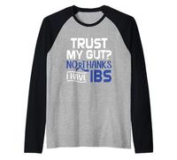 Trust My Gut No Thanks Funny IBS Irritable Bowel Syndrome Raglan Baseball Tee