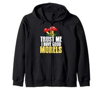 Trust My Morels Funny Mushroom Foraging Humor Zip Hoodie