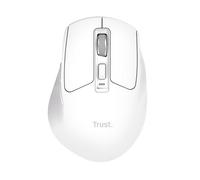 Trust Niven Comfortable Wireless Mouse Bluetooth + 2.4GHz, Silent Buttons, 800-3200 DPI, USB-C Receiver, 50% Recycled Materials, Rechargeable Multidevice Mouse for Laptop PC Mac, White