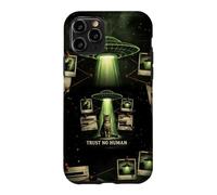 Trust No Human Funny Cat UFO Alien Conspiracy Theory Case for iPhone 11 Pro