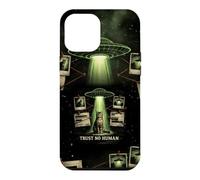 Trust No Human Funny Cat UFO Alien Conspiracy Theory Case for iPhone 12 Pro Max