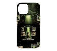 Trust No Human Funny Cat UFO Alien Conspiracy Theory Case for iPhone 14