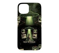Trust No Human Funny Cat UFO Alien Conspiracy Theory Case for iPhone 15 Plus