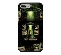 Trust No Human Funny Cat UFO Alien Conspiracy Theory Case for iPhone 7 Plus/8 Plus