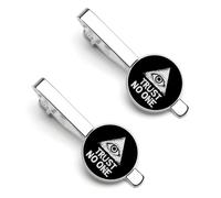 Trust No One Eye Of Providence Silver Tie Clip Suit Accessories for Men Necktie Bar Set Pin Business Wedding