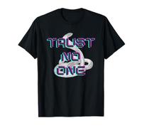 Trust No-one Hand Shaking With Snake Bold Design T-Shirt
