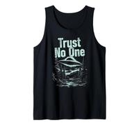 Trust No One UFO Aliens Flying Saucer Tank Top