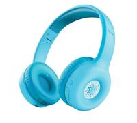 Trust Nouna Kids Headphones Wireless with Safe Volume Limit (85dB) for Girls, Children Age 4-10, On Ear Foldable Headset with Microphone, Kids Bluetooth Headphones with Stickers, 15h Playtime, Blue