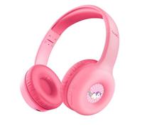 Trust Nouna Kids Headphones Wireless with Safe Volume Limit (85dB) for Girls, Children Age 4-10, On Ear Foldable Headset with Microphone, Kids Bluetooth Headphones with Stickers, 15h Playtime, Pink