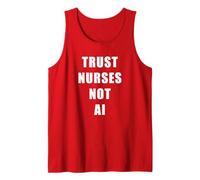 Trust Nurses Not AI - Support Staff Nurse (Red) Tank Top