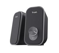 Trust Orada 2.0 PC Speakers for Desktop, 12W (6W RMS), Compact USB Speaker Set, Jack AUX 3.5mm, Headphone Connection, Fabric Front, Stereo Computer Speakers for PC Laptop Mac, Black