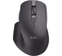 Trust Ozaa+ Wireless Mouse Bluetooth + 2.4GHz, Side Scroll Wheel, Black | Silent, Multidevice, Programmable, 60% Recycled Plastics, Rechargeable, for Laptop PC Computer Mac