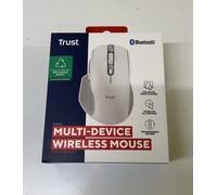 Trust Ozaa+ Multidevice Wireless Mouse Bluetooth + 2.4GHz, Programmable Silent Mouse, Side Scroll Wheel, 60% Recycled Plastics, Rechargeable Bluetooth Mouse for Laptop PC Computer Mac - White