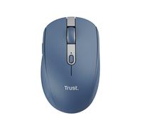 Trust Ozaa Silent Wireless Mouse Bluetooth + 2.4GHz, Compact Multidevice Mouse, 60% Recycled Plastics, Rechargeable Bluetooth Mouse for Laptop PC Computer Windows Android Mac - Blue