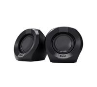 Trust Polo Compact PC Speakers 2.0, 8W (4W RMS), USB Powered Speaker Set, Jack AUX 3.5mm, Inline Control, Small Stereo Computer Speakers for PC Desktop/Laptop - Black
