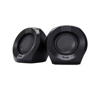 Trust Polo Compact PC Speakers 2.0, 8W (4W RMS), USB Powered Set, Black | Jack AUX 3.5mm, Inline Control, Small Size, Stereo, for PC Desktop Laptop