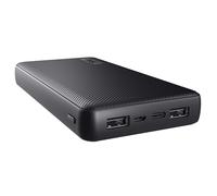 Trust Mobile Primo Power Bank Fast Charging 20,000 mAh, Sustainable Portable Charger USB-C, Battery Pack Made with Recycled Materials, Phone Charger for iPhone, iPad, Samsung, Xiaomi, Tablet - Black