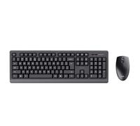Trust Primo Italian QWERTY Wireless Keyboard and Mouse Set, Low Profile Keys, Unique USB Receiver, Spill Resistant, Ambidextrous Mouse, Wireless Kit PC Laptop Mac Windows - Black