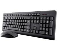 Trust Primo Pack Wireless Spanish QWERTY Keyboard and Mouse, Low Profile Keys, One USB Receiver, Spill Resistant, Ambidextrous Mouse Windows Mac PC Laptop - Black