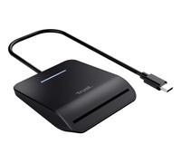Trust Primo USB-C Smart ID Card Reader DNI, FIPS 201 / TAA and ISO 7816 Class A/B/C Compliant, 100cm Cable, Secure Login, USB Card Reader Compatible with Windows/Mac, Personal Identification