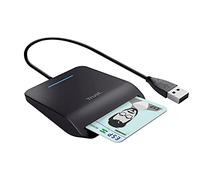 Trust Primo Smart ID Card Reader, DNI, FIPS 201, FIPS TAA and ISO 7816 Class A, B, C Compliant, 100cm Cable, Spanish/Portuguese/Italian, Secure Login, USB Card Reader Compatible with Windows/Mac