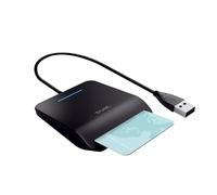 Trust Primo Smart ID Card Reader DNI, FIPS 201 FIPS TAA Secure Login | ISO 7816 Class A / B / C Compliant, 100cm USB Cable, Spanish/Portuguese/Italian Cards, Compatible with Windows / Mac