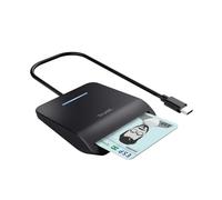 Trust Primo USB-C Smart ID Card Reader DNI, FIPS 201 / TAA and ISO 7816 Class A/B/C Compliant, 100cm Cable, Secure Login, USB Card Reader Compatible with Windows/Mac, Personal Identification