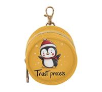 Trust Process Penguin Newborned Boy Pacifier Storage Case with Zipper and Clip Coin Purse Change Holder, Travel Accessories