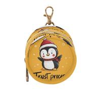 Trust Process Penguin Newborned Girl Pacifier Storage Case with Zipper and Clip Coin Purse Change Holder, Neutral Baby Items Clip para chupete de