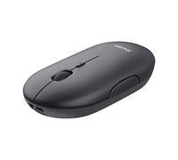 Trust 24059 Puck Wireless Mouse, Bluetooth or 2.4 GHz with USB Mini-Receiver, Rechargeable Battery, Silent Clicks, DPI Button, Ergonomic and Light