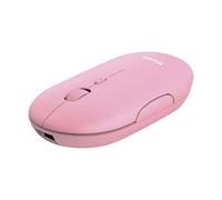 Trust Puck Wireless Mouse, Bluetooth or 2.4 GHz with USB Mini-Receiver, Rechargeable Battery, Silent Clicks, DPI Button, Ergonomic and Light Mouse for