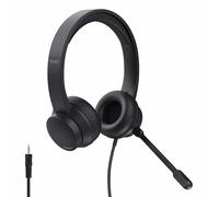 Trust Roha II Lightweight On Ear PC Headset with Mic 3.5mm, 1.8m Cable, Adjustable Headband, Wired Headphones with Microphone for Computer Laptop Desktop Mac Home Office Zoom Teams, Black