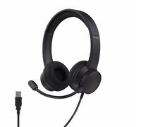Trust Roha II On-Ear USB PC Headset with ENC Noise Cancelling Microphone, Lightweight Design, 1.8m Cable, 85% Recycled Plastic, Wired USB C Headphones with Mic for Computer Laptop Mac Teams, Black