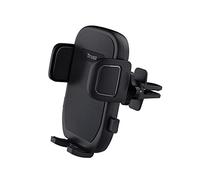 Trust Runo Car Phone Holder, Air Vent Phone Mount Cradle, Secure-fit, Quick Release Button, Rubberised Back Clamp, Rotatable Mount Compatible with iPhone, Samsung and Other 55-100 mm - Black